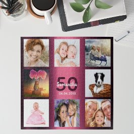 Geburtstag 50 Foto Collage Frau lila Puzzle
