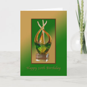 Geburtstag, 50., Glasskulptur Karte
