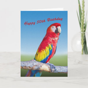 Geburtstag, 50., Macaw Parrot Karte