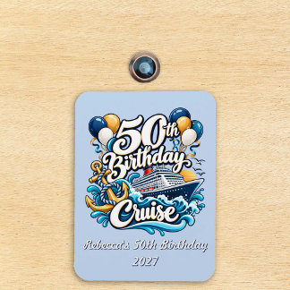 Geburtstag 50er Kreuzfahrt Türschild Magnet