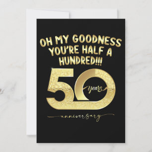 Geburtstag 50er Oh mein Gott Du bist halb hundert Einladung