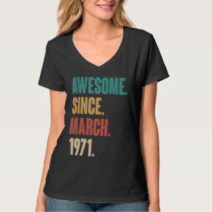 Geburtstag 52. Dekoration März 52 Jahre alter Vint T-Shirt