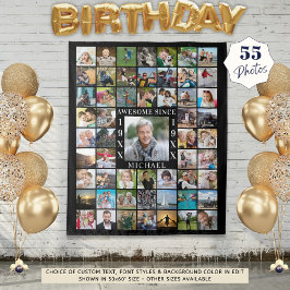 Geburtstag 55 Foto Collage Hintergrund PHANTASTISC Wandteppich