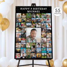 Geburtstag 55 Foto Collage Ihren Text und Farbe