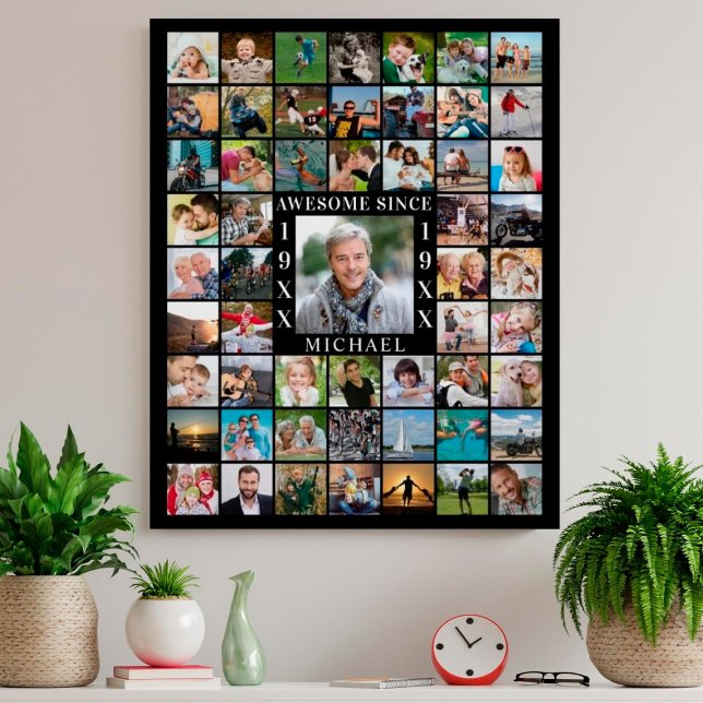 Geburtstag 55 Foto Collage PHANTASTISCH SEIT CE Poster (Von Creator hochgeladen)