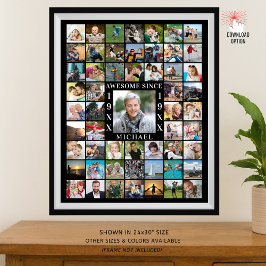 Geburtstag 55 Foto Collage PHANTASTISCH SEIT CE Poster