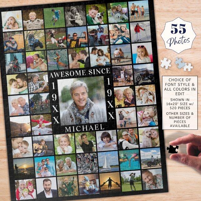 Geburtstag 55 Foto Collage PHANTASTISCH SEIT CE Puzzle (Von Creator hochgeladen)
