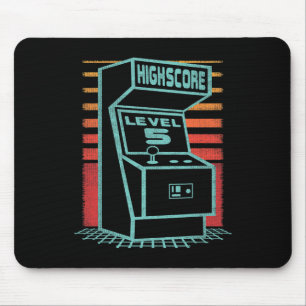 Geburtstag 5 Jahre alter Retro-Gamer Level Up frei Mousepad