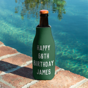 Geburtstag 60. Elegant Grün Vater Stylisch Flaschenkühler