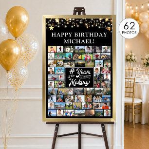 Geburtstag 62 Foto-Collage # Jahre im Werden Poster
