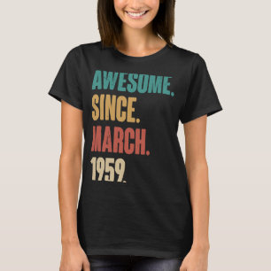 Geburtstag 64. Dekoration März 64 Jahre alter Vint T-Shirt