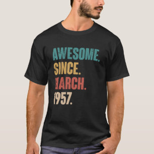 Geburtstag 66. Dekoration März 66 Jahre alter Vint T-Shirt