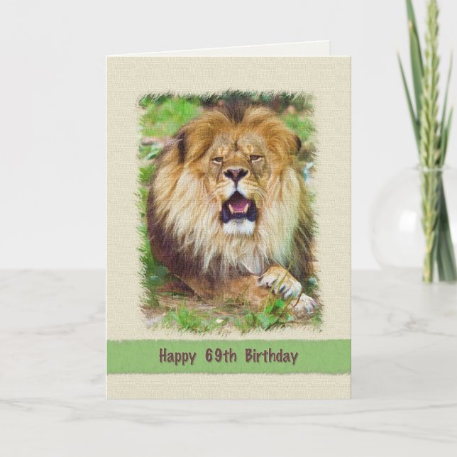 Geburtstag, 69., Roaring Lion Karte (Vorderseite)