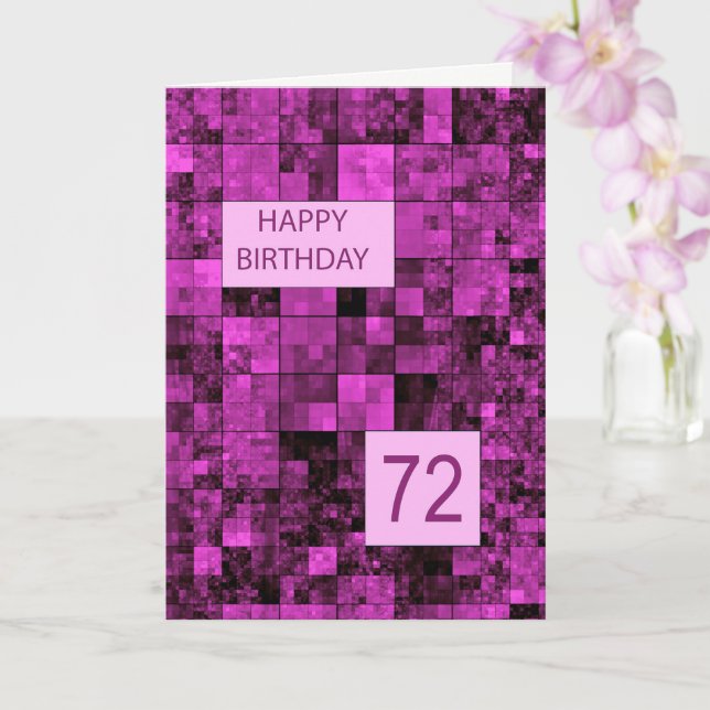Geburtstag, 72. Geburtstag Pink Pattern Card Karte (Orchidee)