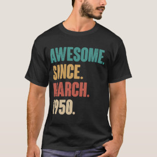 Geburtstag 73. Dekoration März 73 Jahre alter Vint T-Shirt