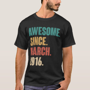 Geburtstag 7. Dekoration März 7 Jahre alt Vintag T-Shirt