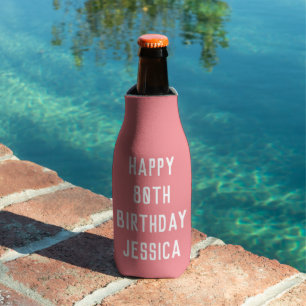Geburtstag 80. Elegant Pink Stilvolle Chic Favors Flaschenkühler