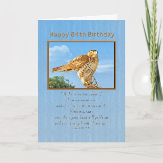 Geburtstag, 84., Rough-Leged Hawk Card Karte (Vorderseite)