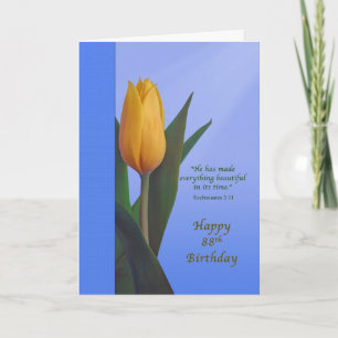 Geburtstag, 88., goldene Tulpe-Blume Karte