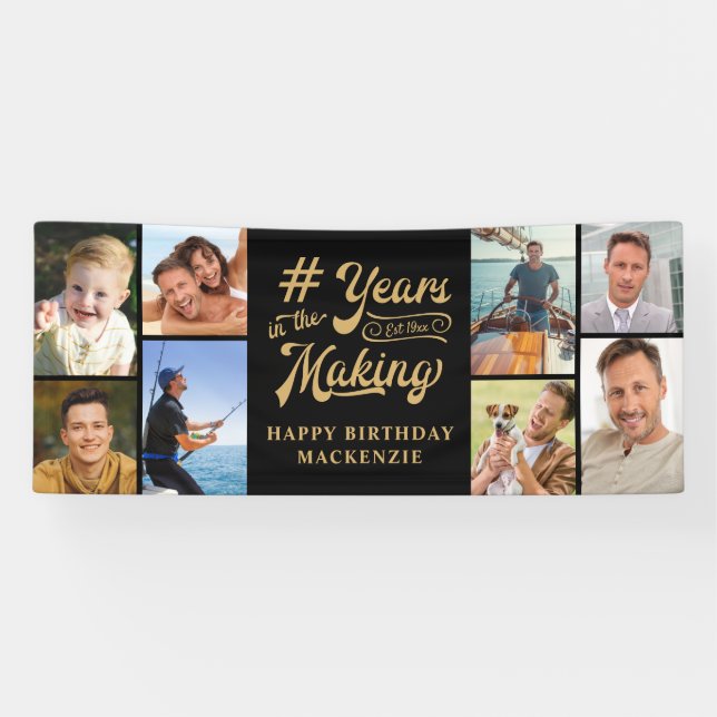 Geburtstag 8 Fotomaterial Jahre in der Herstellung Banner (Horizontal)