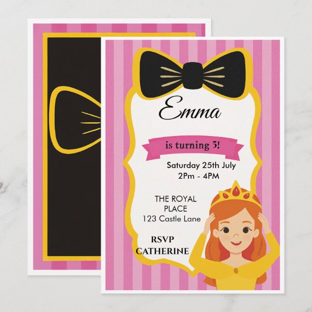 Geburtstag & Abschluss Einladungskarten | Ankündig (Vorne/Hinten)