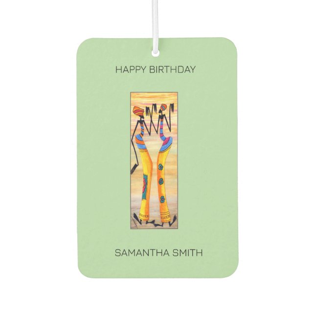 Geburtstag, African Art Aquarell Phantastisch Danc Autolufterfrischer (Vorderseite)