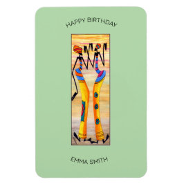 Geburtstag, African Art Aquarell Phantastisch Danc Magnet