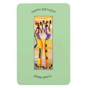 Geburtstag, African Art Aquarell Phantastisch Danc Magnet