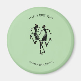 Geburtstag, afrikanische Art Silhouette Happy Danc Magnet