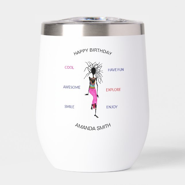 Geburtstag, afrikanische Kriegertanz (Vorderseite)