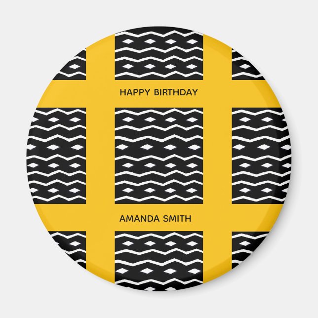 Geburtstag, afrikanische Kunst Ethnisches Muster O Magnet (Vorne)