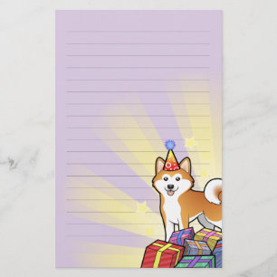Geburtstag Akita Inu/Shiba Inu Briefpapier