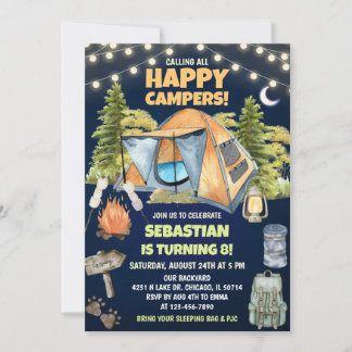 Geburtstag aller glücklichen Camper Einladung