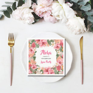 Geburtstag Aloha Tropischer Hibiskus Luau Papier Serviette