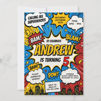 Geburtstag als personalisierter Comic-Helden Einladung