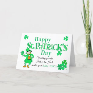 Geburtstag an St. Patricks Kobold-Glücksklee-Karte Feiertagskarte