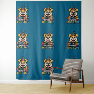 Geburtstag angetrieben von Hunde-Liebe-Design Wandteppich