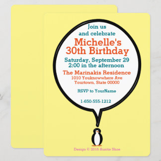 Geburtstag Anzug Vortrag von Frau Penguin Personal Einladung