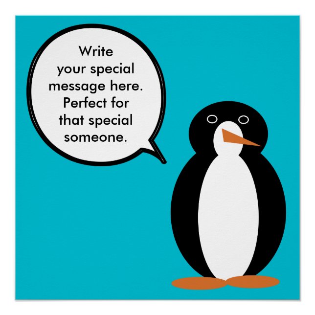 Geburtstag Anzug Vortrag von Frau Penguin Personal Poster (Vorderseite)