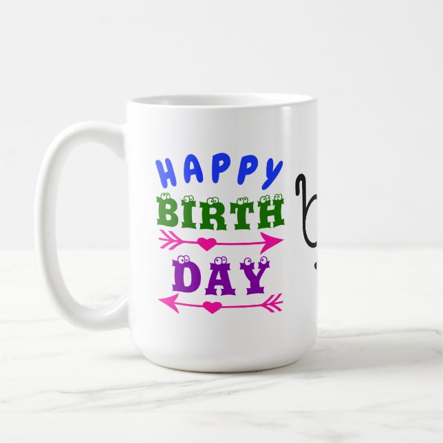Geburtstag April Fool's Day Mustache Brille 15 OZ Kaffeetasse (Links)