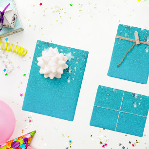 Geburtstag aquamariner Glitzer Blaues Meer grüner  Geschenkpapier Set