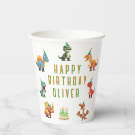 Geburtstag, Aquarell, T-Rex, Papiertasse Pappbecher
