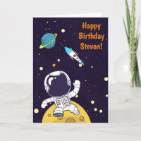 Geburtstag Astronaut schwebt im Weltraum