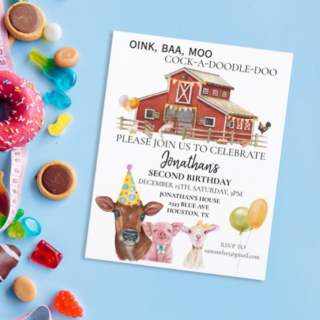 Geburtstag auf dem Bauernhof Aquarellkühe Schweine (Von Creator hochgeladen)