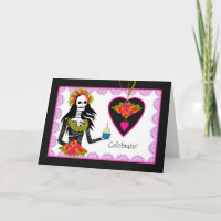 Geburtstag auf Dia de los Muertos Skeletto Cupcake