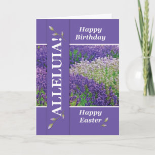 Geburtstag auf Ostern Religiöse Alleluia Lavender Feiertagskarte