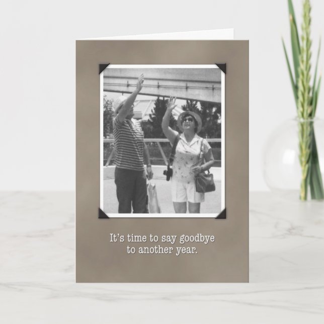 Geburtstag Auf Wiedersehen, lustige Vintage Karte (Vorderseite)