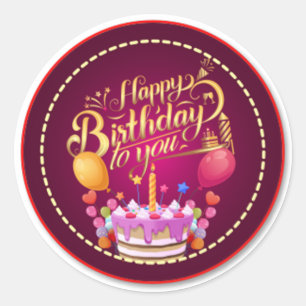 Geburtstag-Aufkleber Runder Aufkleber