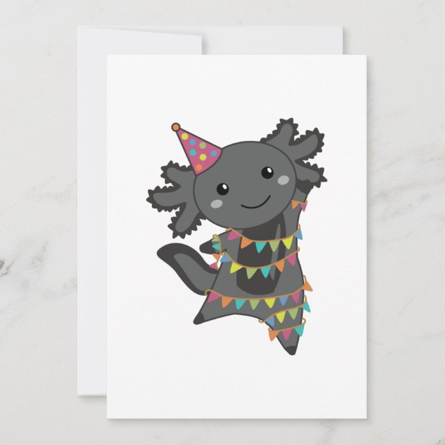 Geburtstag Axolotl Garland Erwachsene Tuch Maske Einladung (Vorderseite)