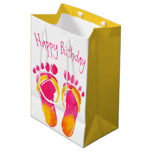 Geburtstag Barfuß und Flip-Flops Mittlere Geschenktüte